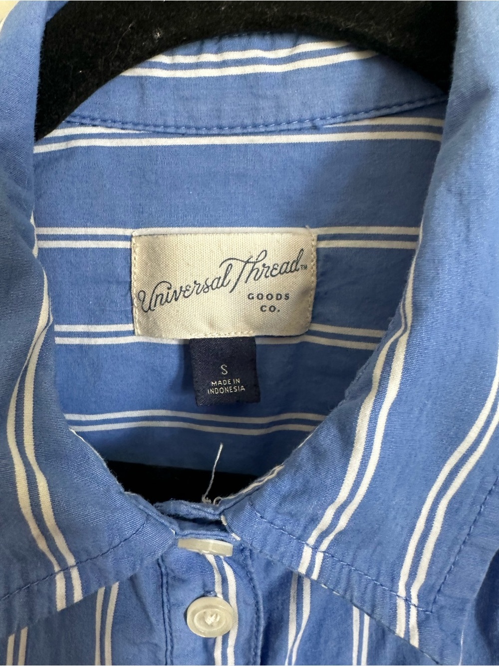 Universal Thread Blue and White Striped Tie-Waist Long Sleeve Shirt Dress - Picture 2 of 2